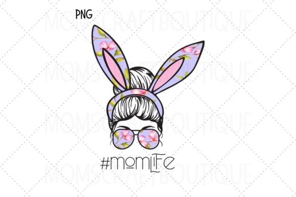 Bunny Mom Life with Floral Pattern: A Versatile Design for Your Creative Projects