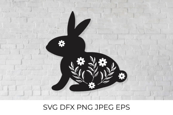 Easter Bunny Floral Silhouette: A Versatile Design for Creative Projects