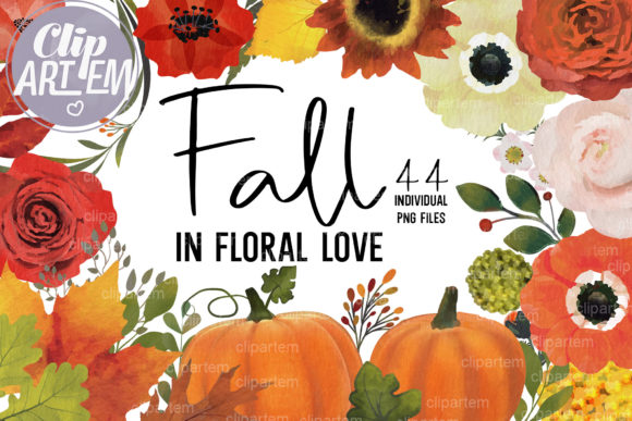 Embrace the Beauty of Autumn with the Fall Floral Pumpkin Bundle 44 Images