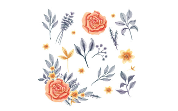 Exploring the Versatility of a Set of Isolated Flower Leaves Floral