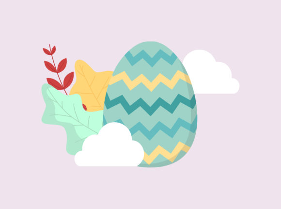 Exploring the Versatility of Easter Egg Blue Floral Cloud Vector Graphics