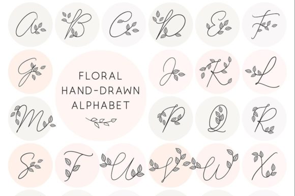 Floral Doodle Alphabet: Elegant Monograms for Your Projects