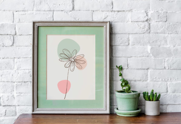 Floral Line Art Flower SVG Frame