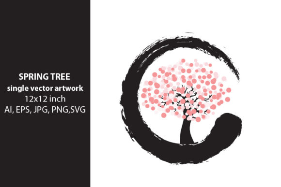 Floral Tree - Single Vector Artwork: A Versatile Design Element