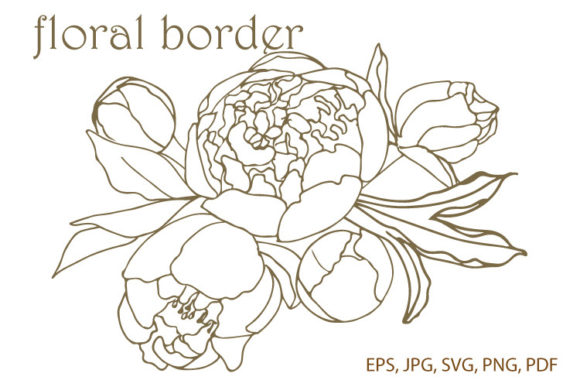Peony Floral Border, Corner SVG: A Versatile Design for Creative Projects
