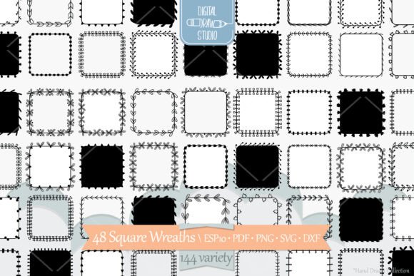 Square Wreaths Borders and Floral Frames