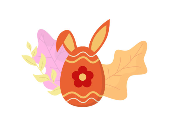 Strategic Use of Easter Egg Ears Orange Floral Vector for Enhanced Design and Branding