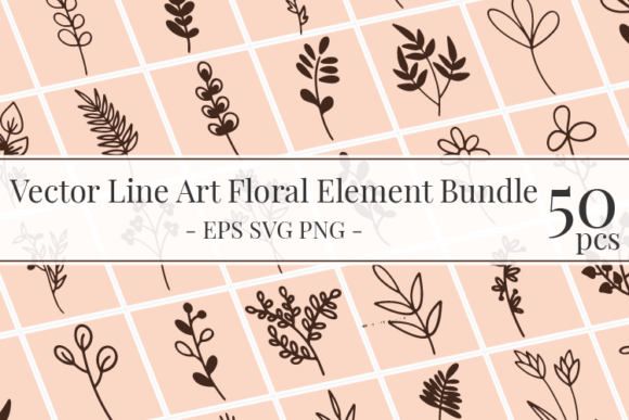 Unlock Creativity with Vector Line Art Floral Bundle