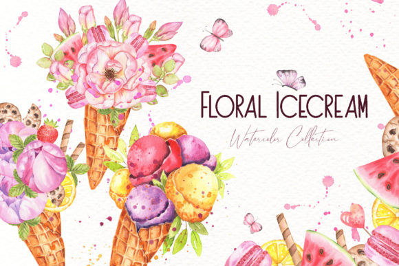 Unlock Your Creativity with the Floral Icecream Watercolor Set