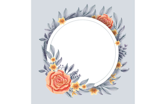 Watercolor Floral Frame with Circular: A Versatile Design Element for Your Creative Projects