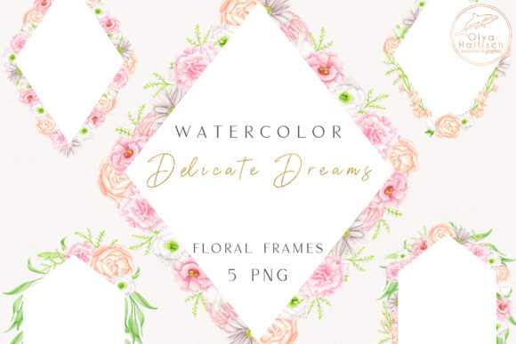 Watercolor Flower Frames: Elegant Floral Clipart for Every Occasion