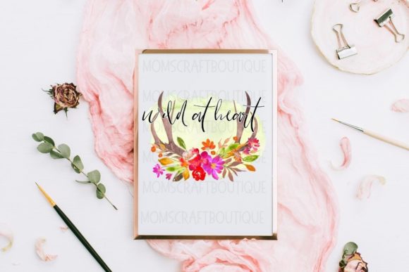 Wild at Heart Floral Antlers Cream: A Versatile Design for Your Creative Projects