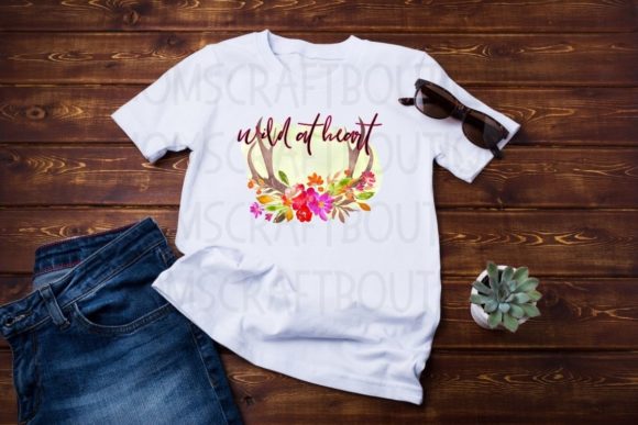 Wild at Heart Floral Antlers Pink: A Versatile Digital Design for Creative Projects