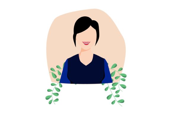 Woman Short Hair Background Floral: A Versatile Design Asset